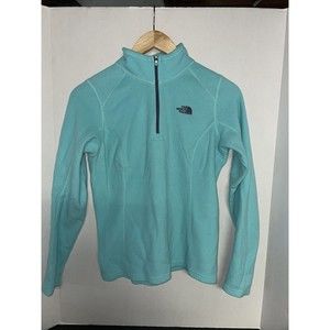 The North Face Small Aqua Pullover Fleece Top Women's  Long Sleeve  Half Zip Top